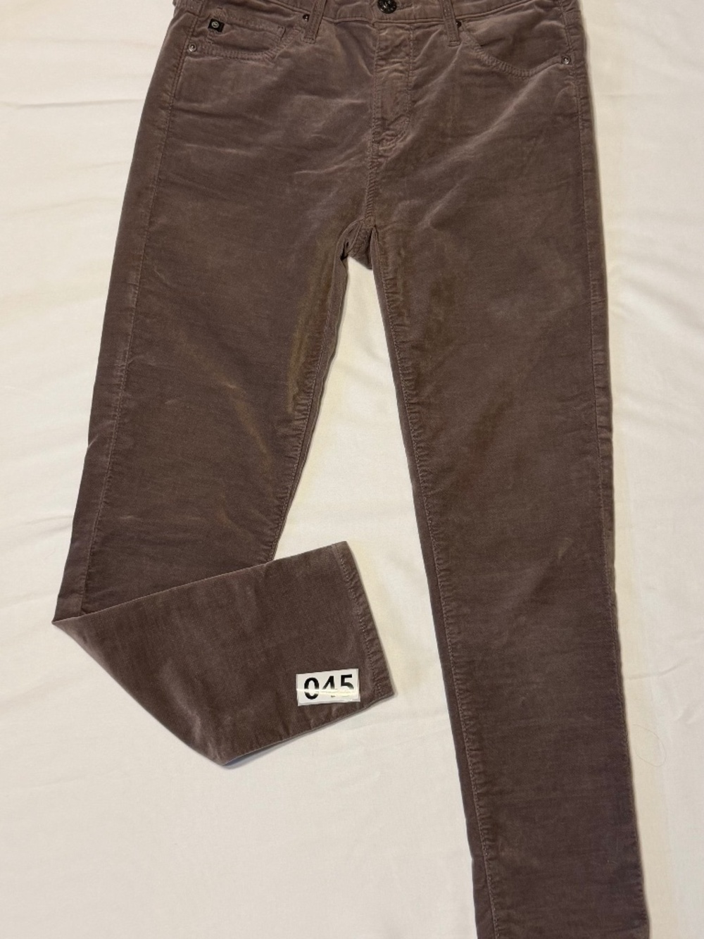 AG Adriano Goldschmied The Stevie Ankle Petite Velvet Pants Sz 26 🤎